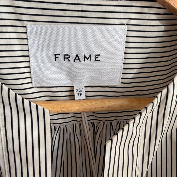 Frame Denim Tops - Frame Denim V-Neck Popover Top in stripe blouse